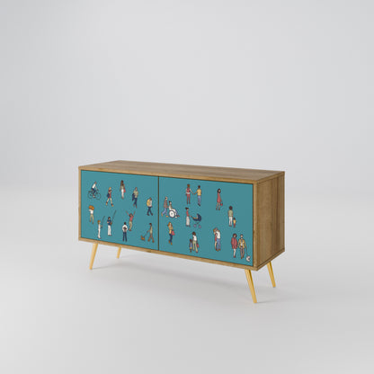 COLLECTIVE STREAM Mueble de TV Compacto de 2 puertas