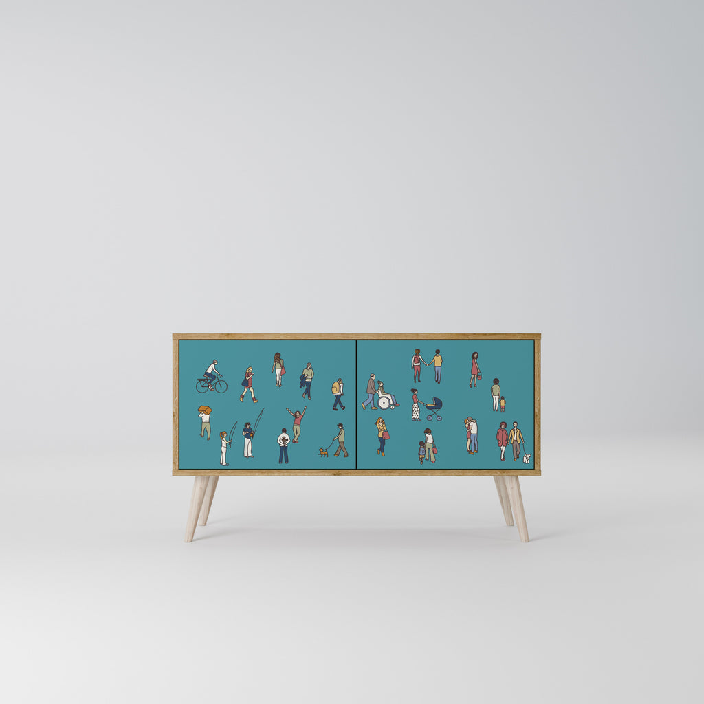 COLLECTIVE STREAM Mueble de TV Compacto de 2 puertas