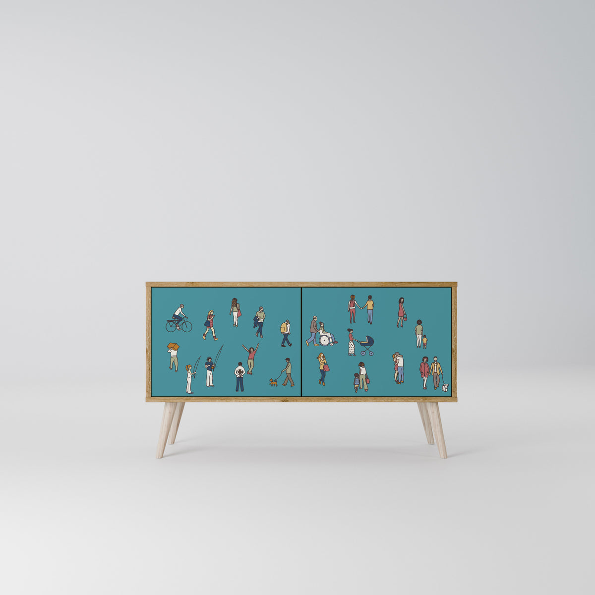 COLLECTIVE STREAM Mueble de TV Compacto de 2 puertas