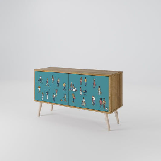 COLLECTIVE STREAM Mueble de TV Compacto de 2 puertas