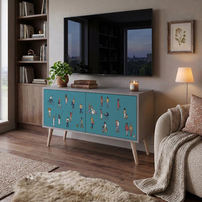 COLLECTIVE STREAM Mueble de TV Compacto de 2 puertas