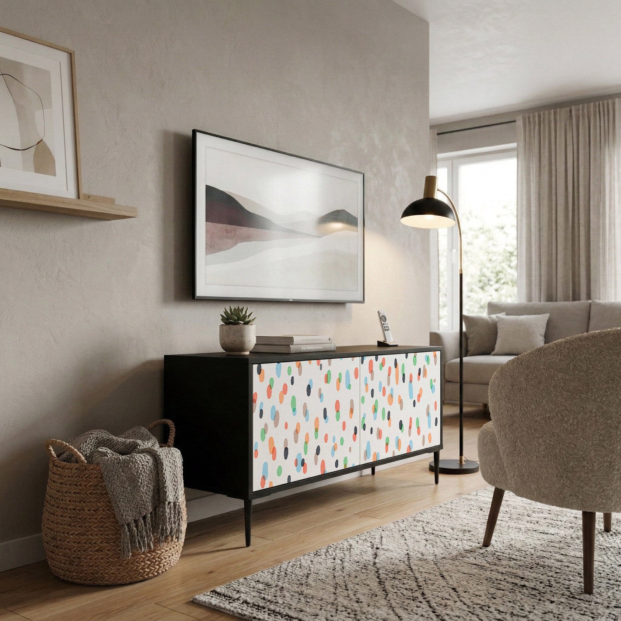 ENERGETIC SPOTS Mueble de TV Compacto de 2 puertas
