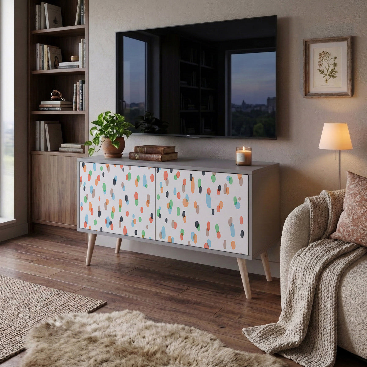 ENERGETIC SPOTS Compact 2-Door TV Cabinet