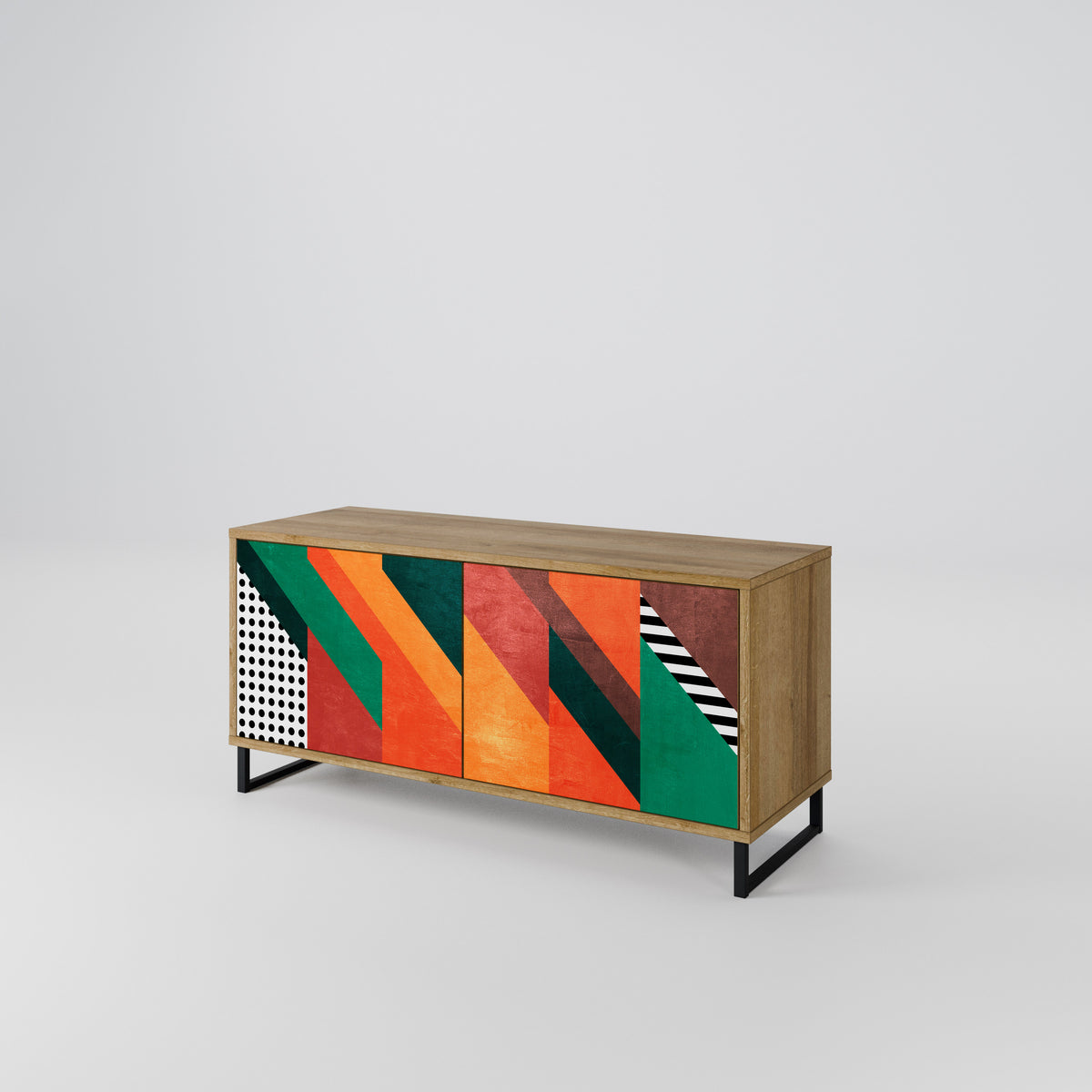 MAKESHIFT ARTISTRY Mueble de TV Compacto de 2 puertas