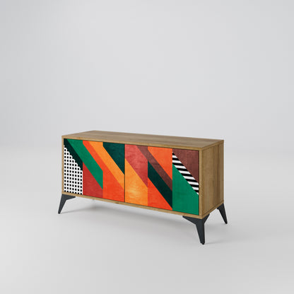 MAKESHIFT ARTISTRY Mueble de TV Compacto de 2 puertas