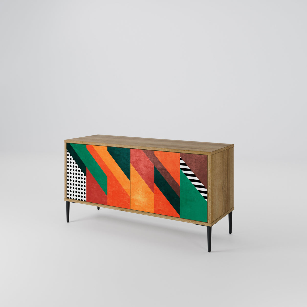 MAKESHIFT ARTISTRY Mueble de TV Compacto de 2 puertas