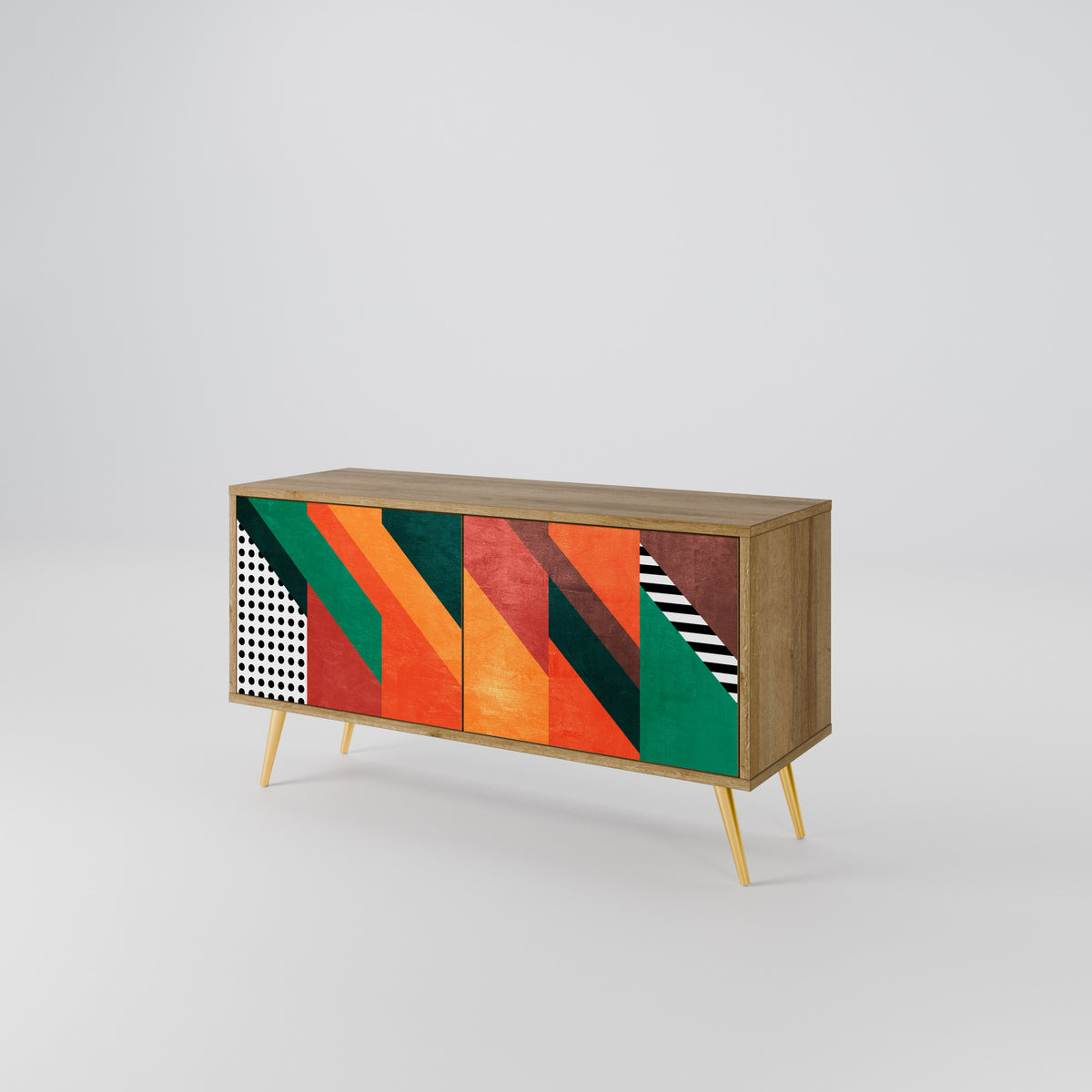 MAKESHIFT ARTISTRY Mueble de TV Compacto de 2 puertas