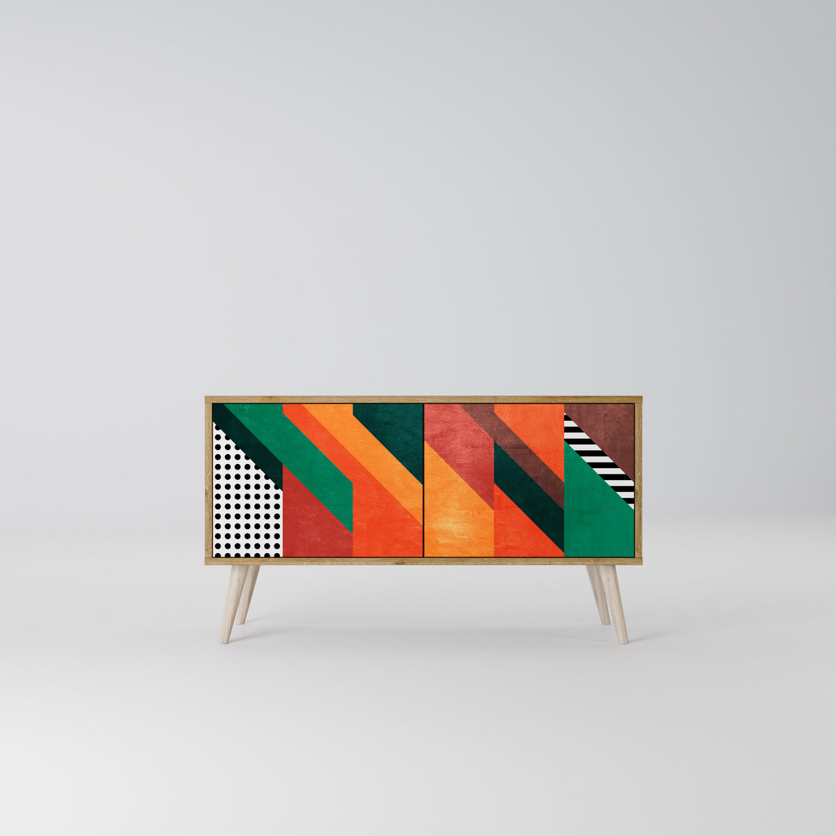 MAKESHIFT ARTISTRY Mueble de TV Compacto de 2 puertas