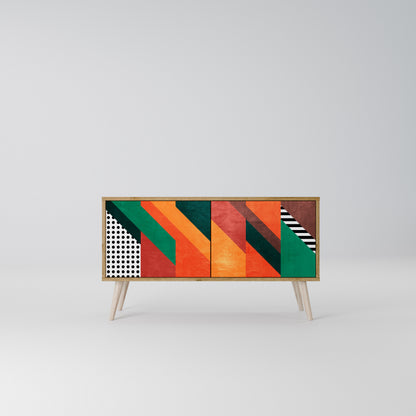 MAKESHIFT ARTISTRY Mueble de TV Compacto de 2 puertas