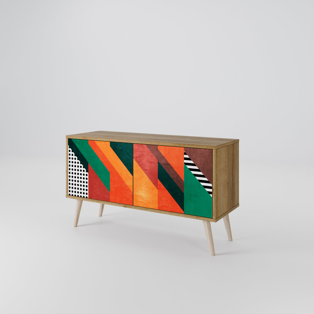 MAKESHIFT ARTISTRY Mueble de TV Compacto de 2 puertas