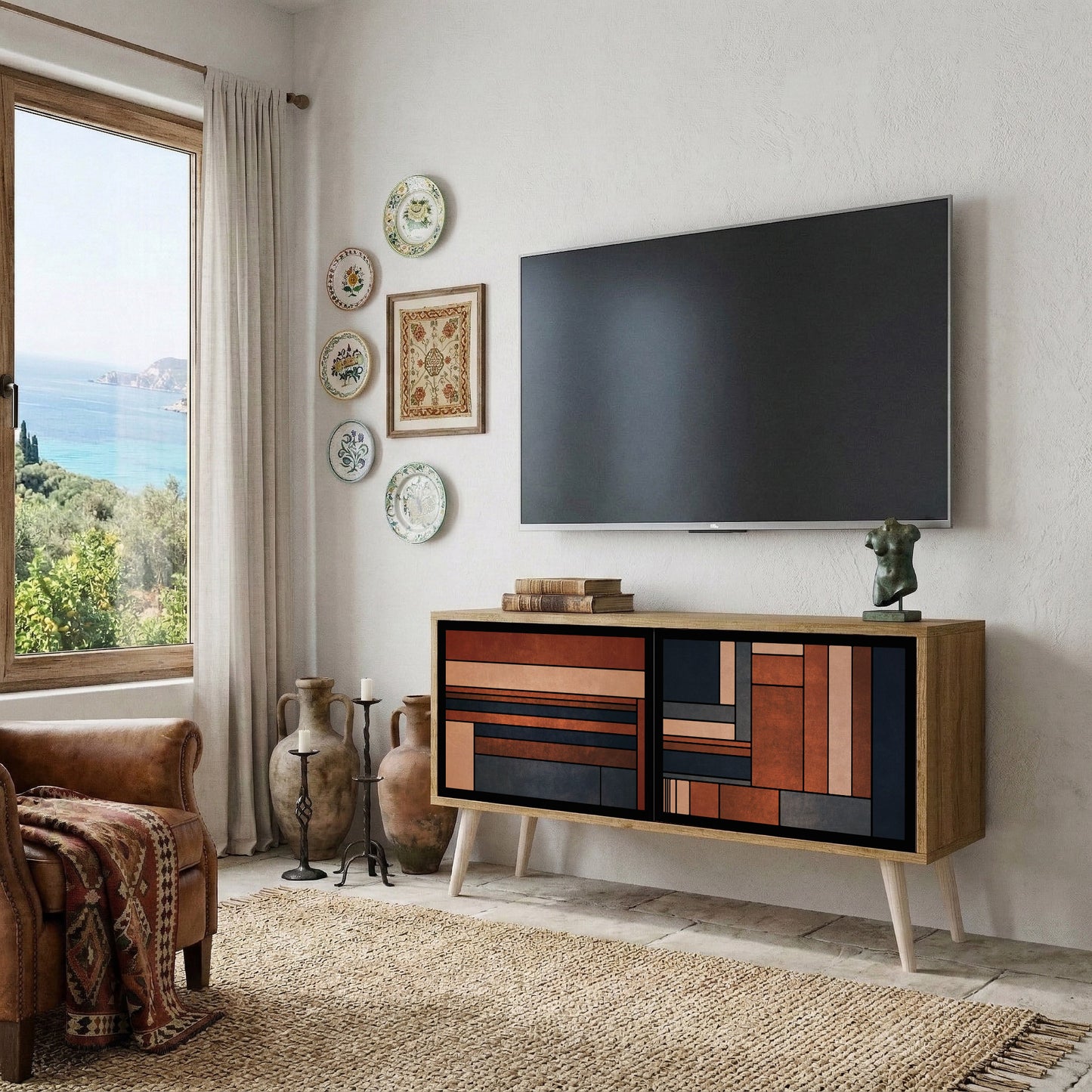 INTREPID FORMATION Mueble de TV Compacto de 2 puertas