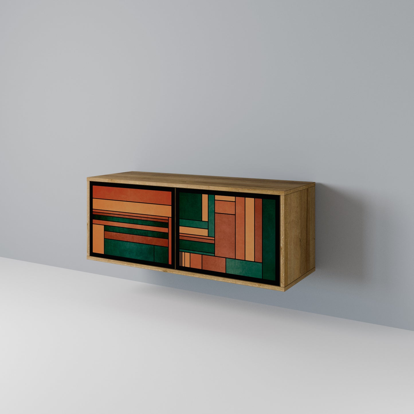EARTHY FIGURES Mueble de TV Compacto de 2 puertas