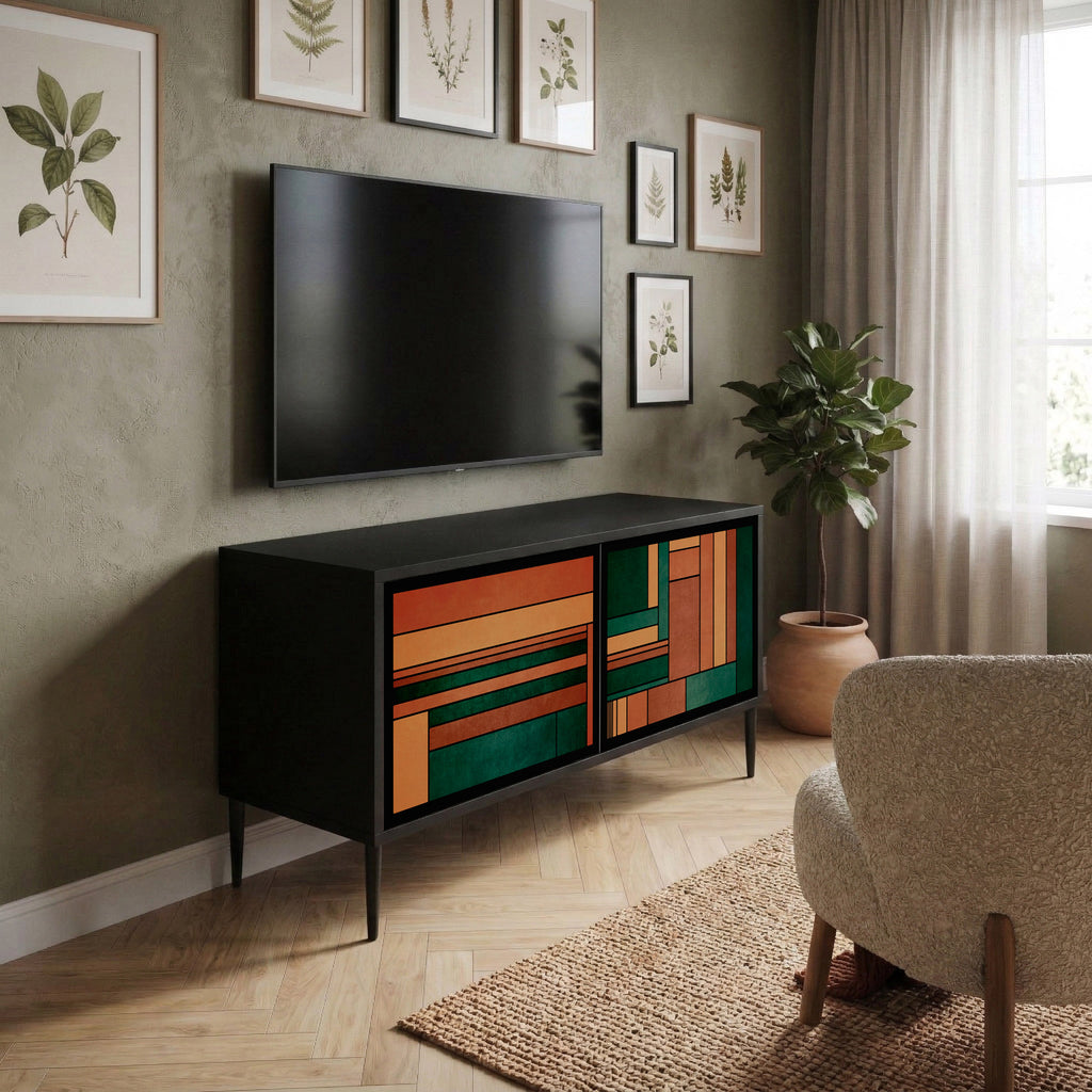 EARTHY FIGURES Mueble de TV Compacto de 2 puertas