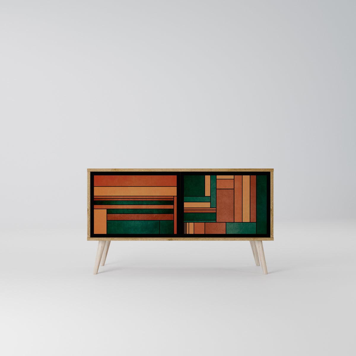 EARTHY FIGURES Mueble de TV Compacto de 2 puertas