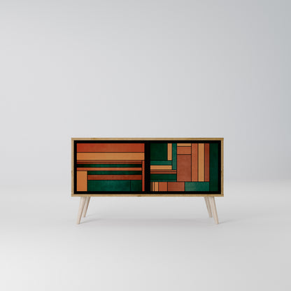 EARTHY FIGURES Mueble de TV Compacto de 2 puertas