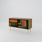 EARTHY FIGURES Mueble de TV Compacto de 2 puertas
