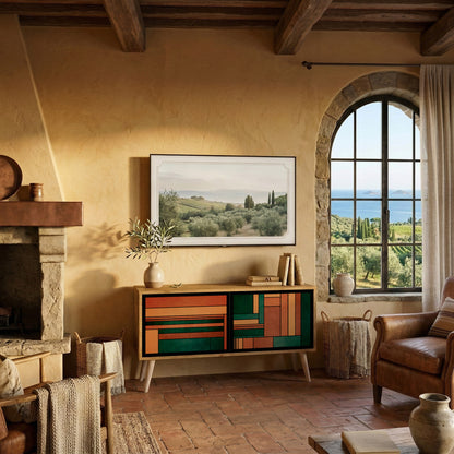 EARTHY FIGURES Mueble de TV Compacto de 2 puertas