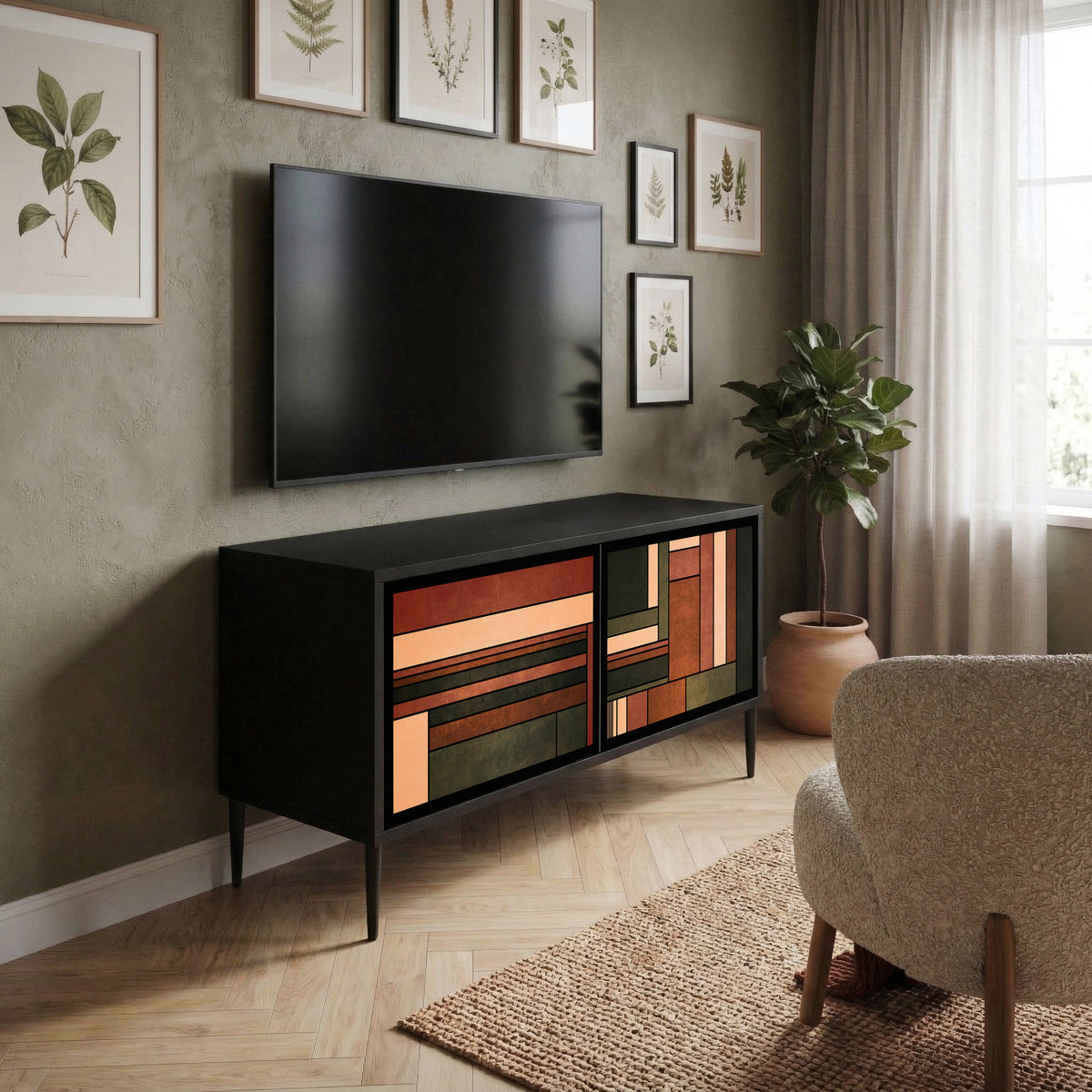 FIGURES OF NATURE Mueble de TV Compacto de 2 puertas