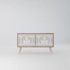 THAI GRAY Mueble de TV Compacto de 2 puertas