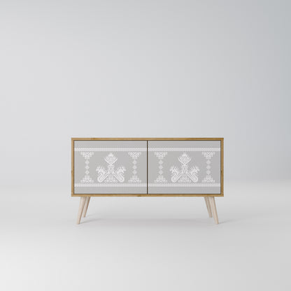 THAI GRAY Mueble de TV Compacto de 2 puertas