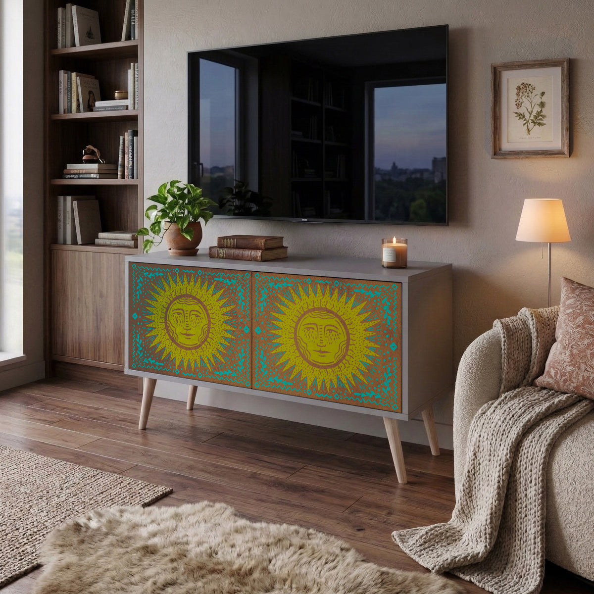 SUNSHINE EULOGY Compact 2-Door TV Cabinet