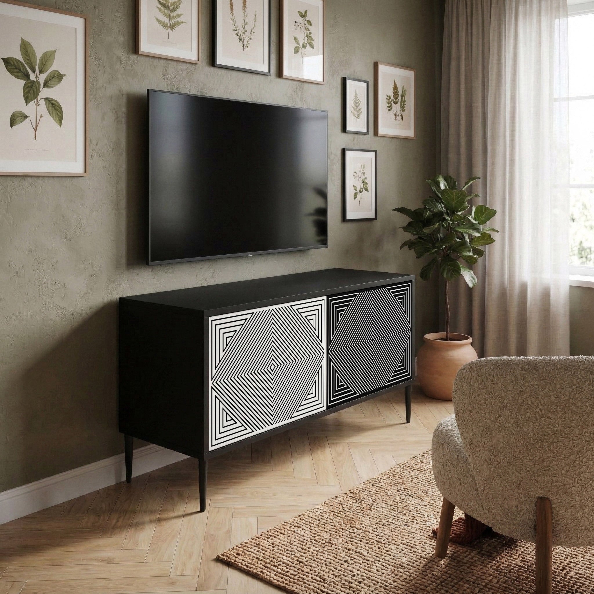 POLYGON ILLUSION Mueble de TV Compacto de 2 puertas