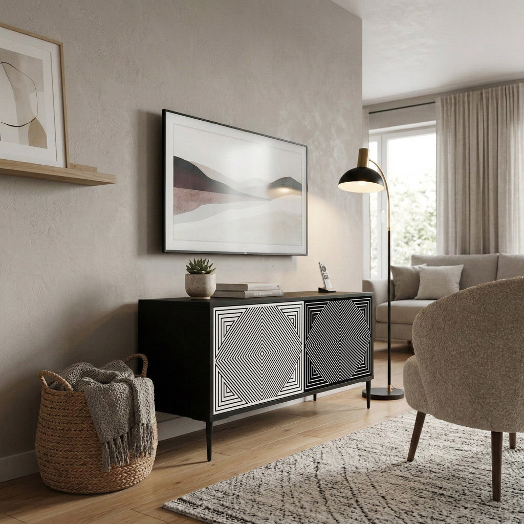 POLYGON ILLUSION Mueble de TV Compacto de 2 puertas