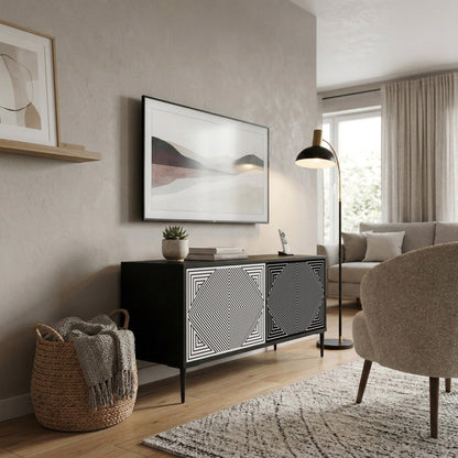 POLYGON ILLUSION Compact 2-Door TV Cabinet