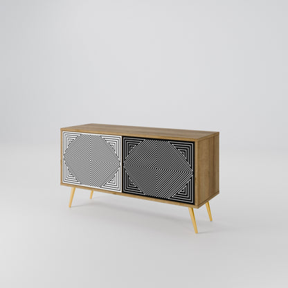 POLYGON ILLUSION Compact 2-Door TV Cabinet