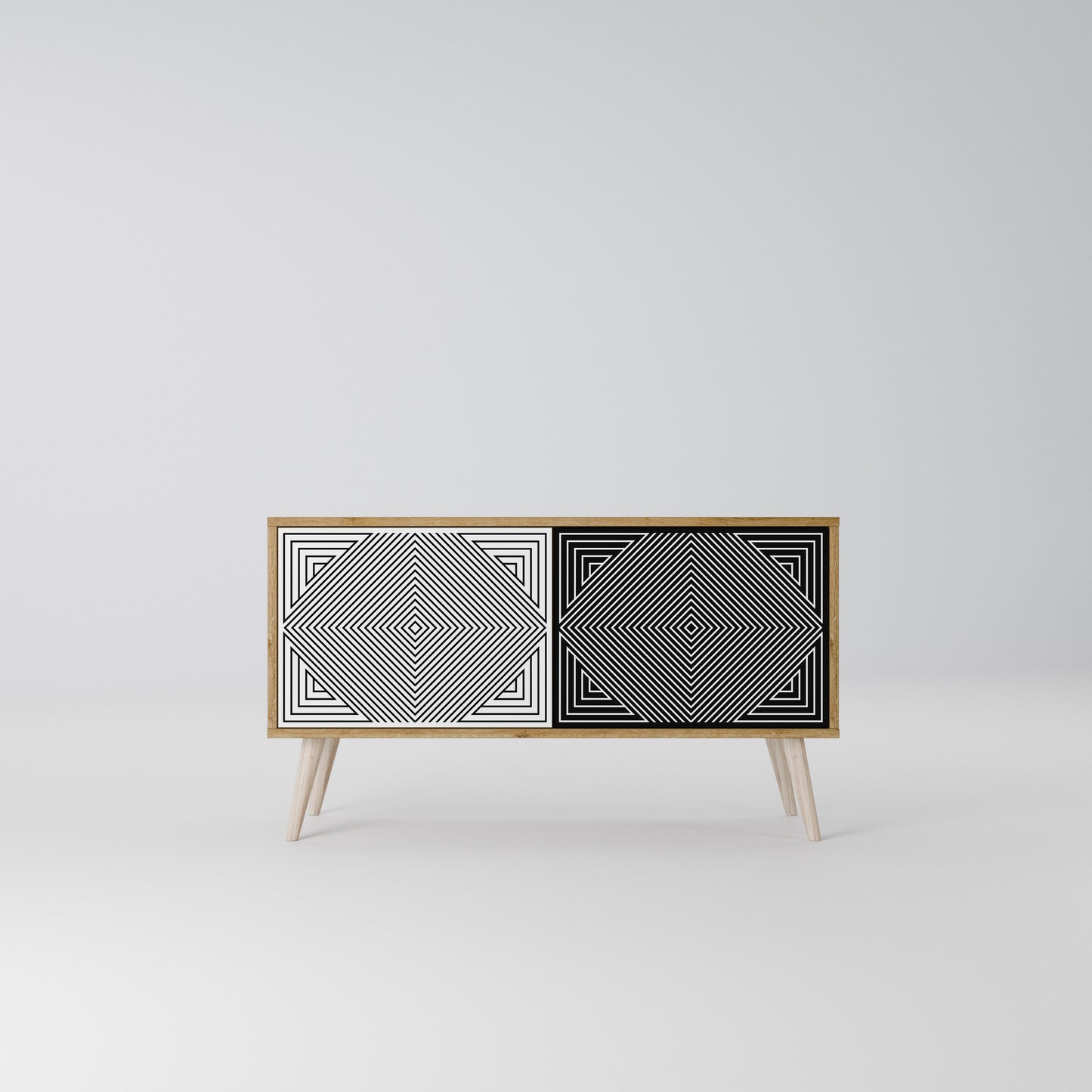 POLYGON ILLUSION Compact 2-Door TV Cabinet