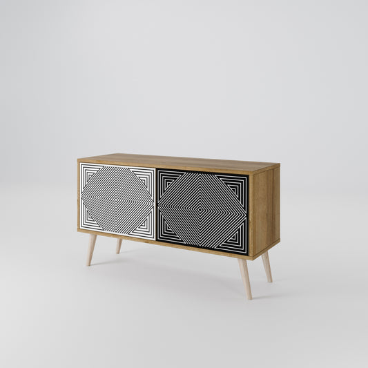 POLYGON ILLUSION Mueble de TV Compacto de 2 puertas