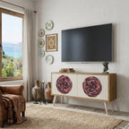 BROWN CIRCLES Mueble de TV Compacto de 2 puertas