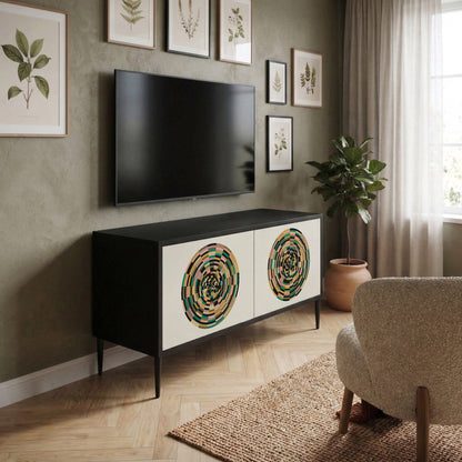 GREEN CIRCLES Mueble de TV Compacto de 2 puertas