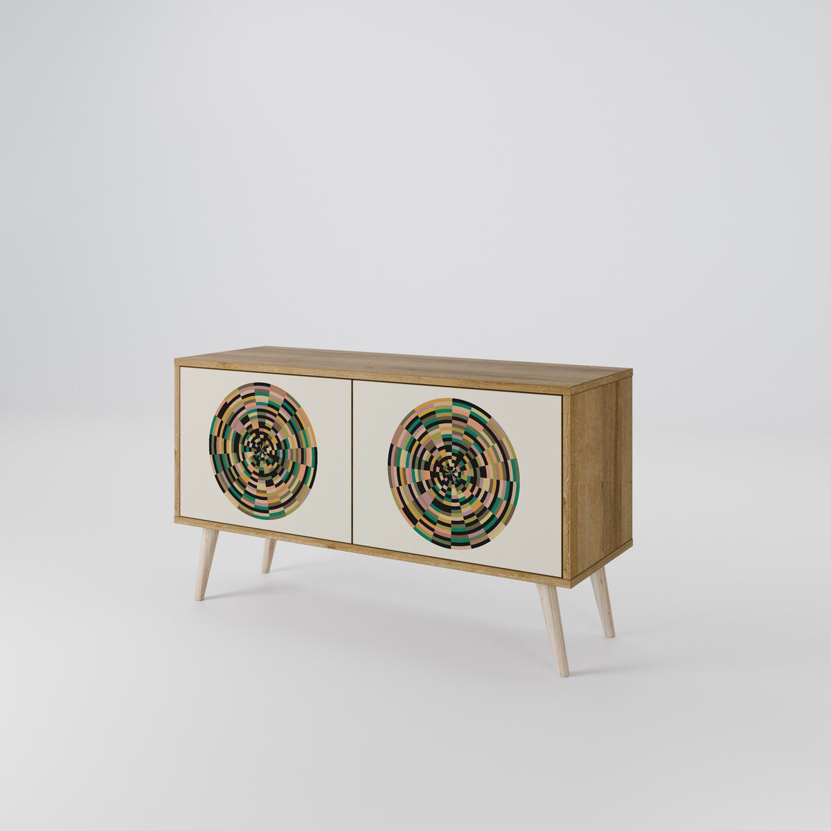 GREEN CIRCLES Mueble de TV Compacto de 2 puertas