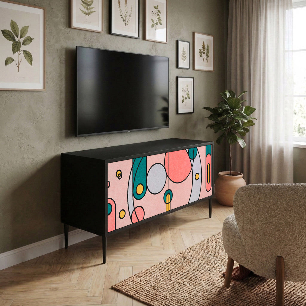 GOSSAMER ECHOES Mueble de TV Compacto de 2 puertas
