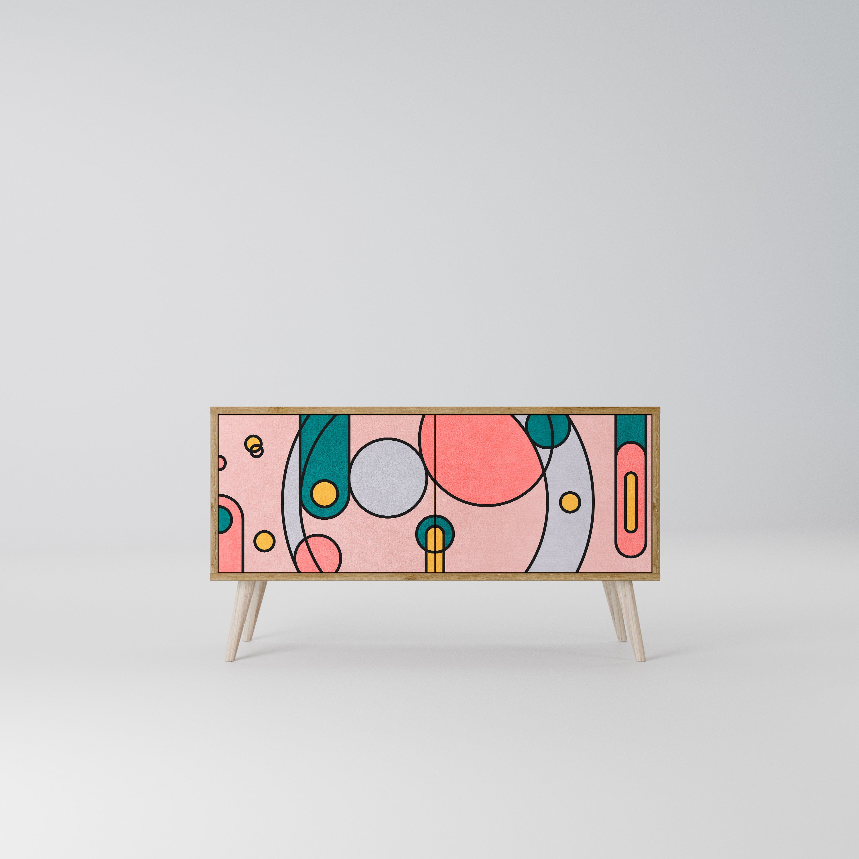 GOSSAMER ECHOES Mueble de TV Compacto de 2 puertas