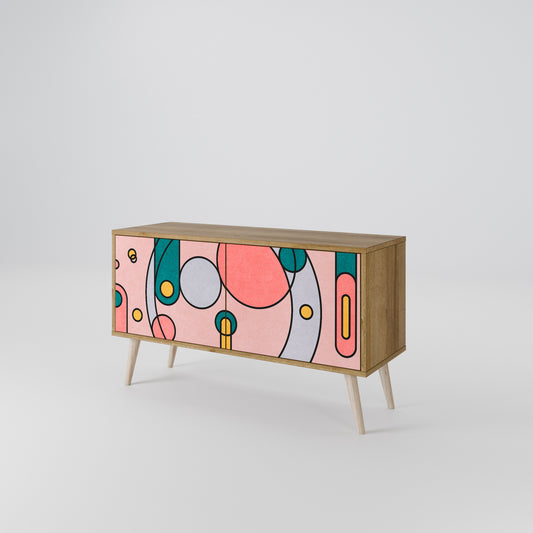 GOSSAMER ECHOES Mueble de TV Compacto de 2 puertas