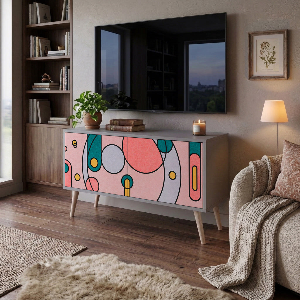 GOSSAMER ECHOES Mueble de TV Compacto de 2 puertas