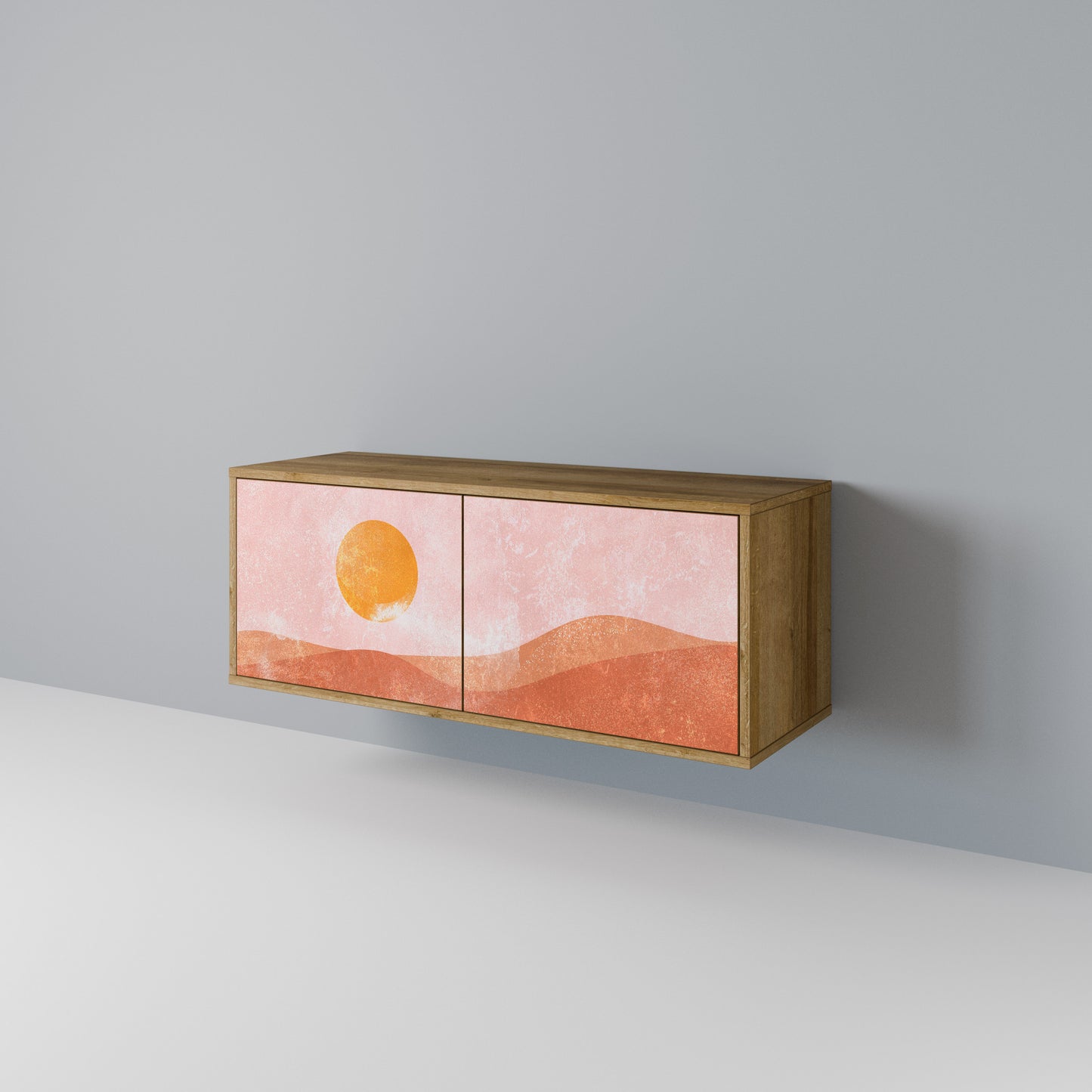 LUMINOUS SUNLIGHT Mueble de TV Compacto de 2 puertas
