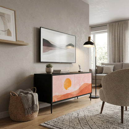 LUMINOUS SUNLIGHT Mueble de TV Compacto de 2 puertas