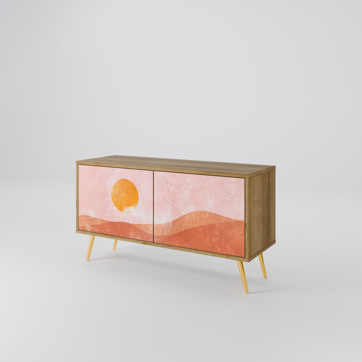 LUMINOUS SUNLIGHT Mueble de TV Compacto de 2 puertas