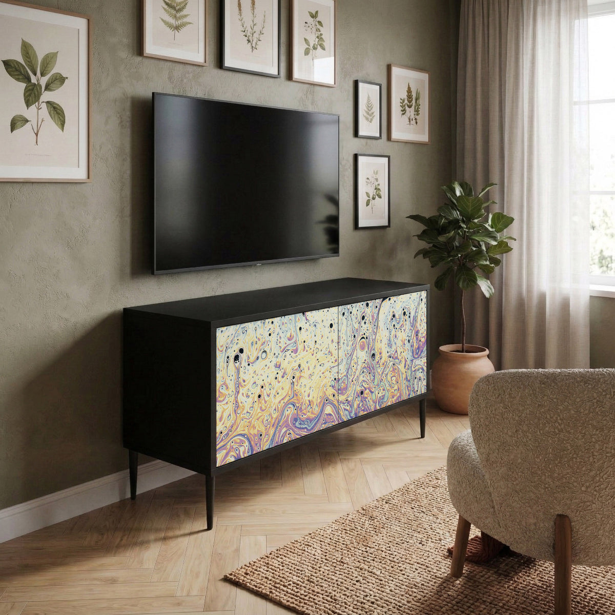 MOSAIC OF COLORS Mueble de TV Compacto de 2 puertas