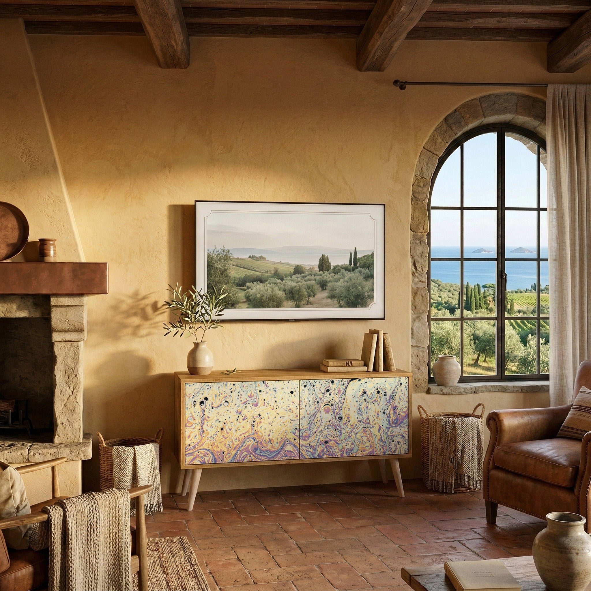 MOSAIC OF COLORS Mueble de TV Compacto de 2 puertas