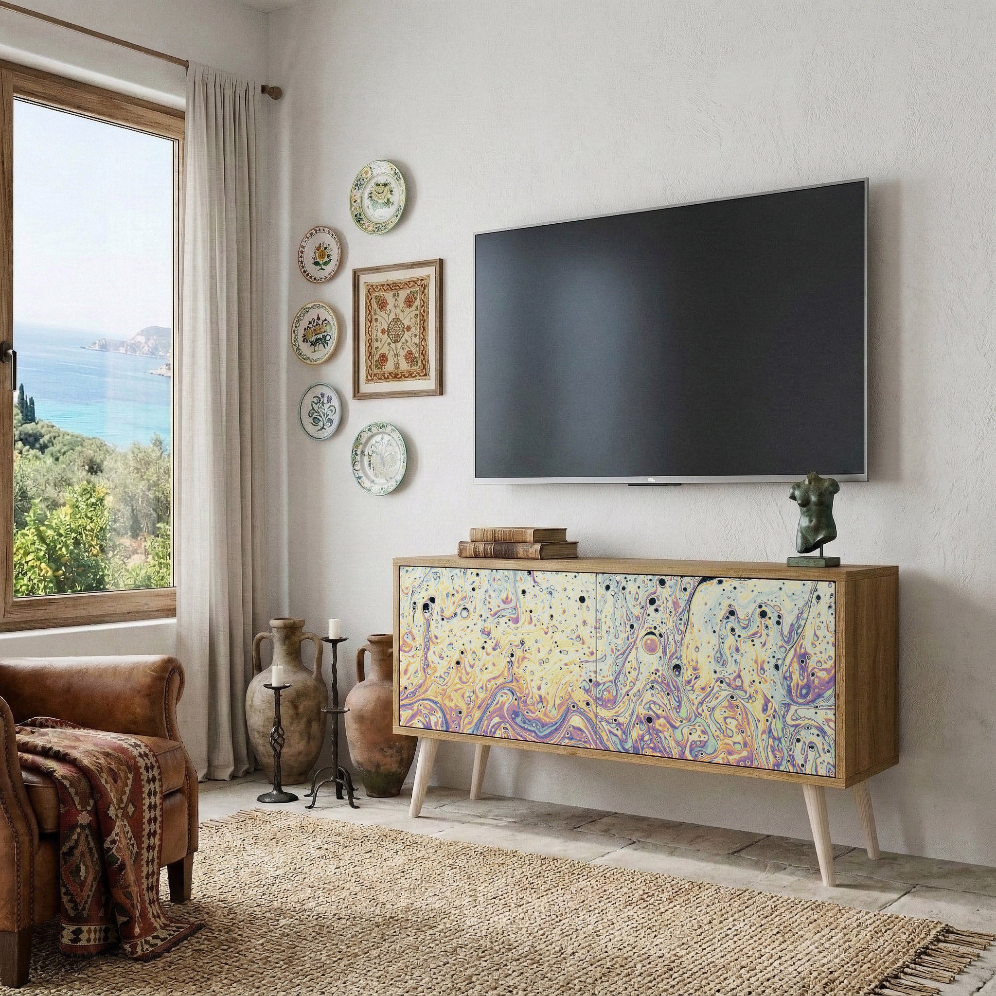 MOSAIC OF COLORS Mueble de TV Compacto de 2 puertas