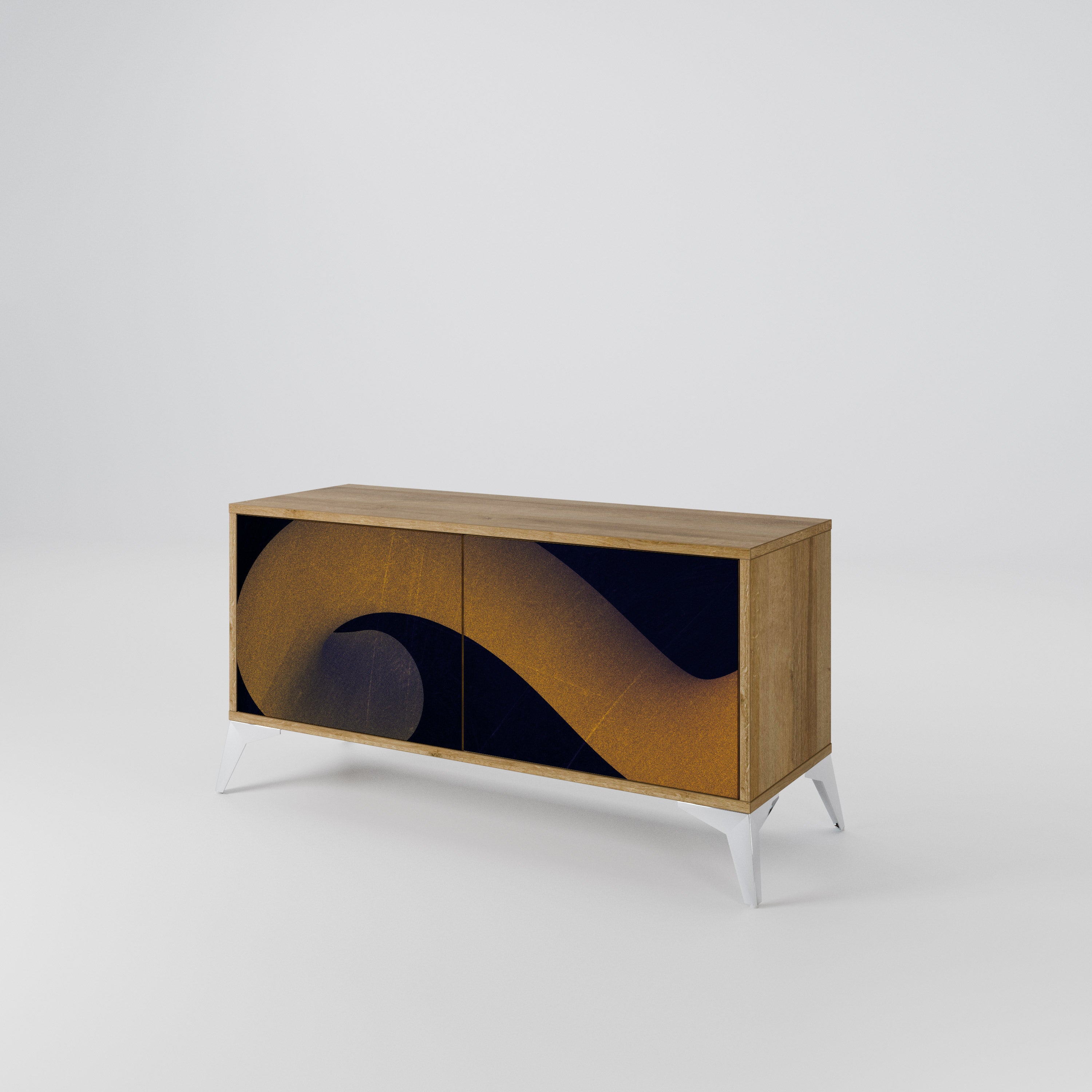 HOLLOW TIME Compact 2-Door TV Cabinet