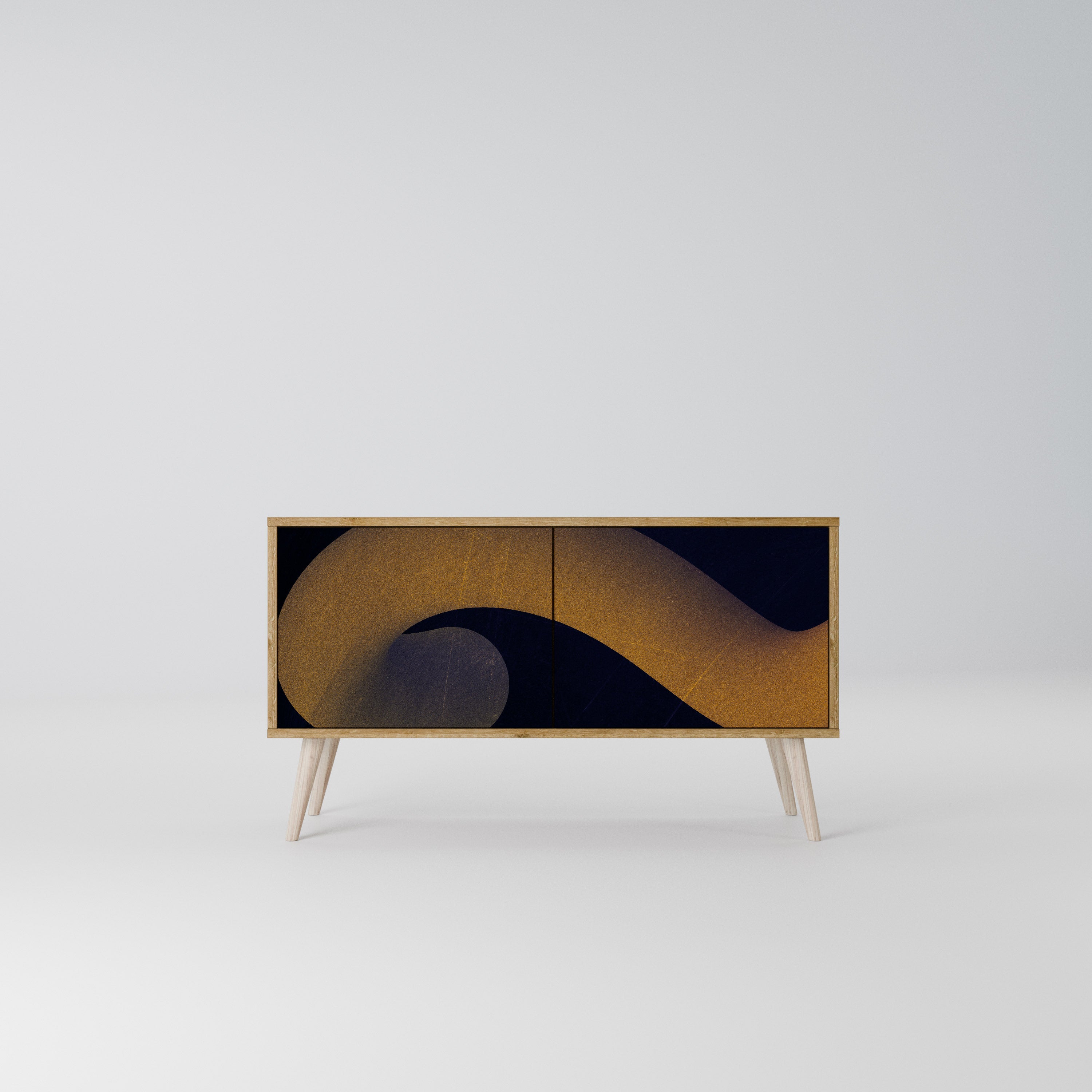 HOLLOW TIME Mueble de TV Compacto de 2 puertas