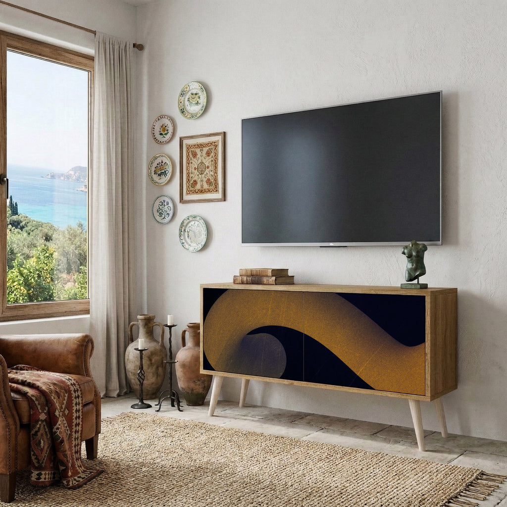 HOLLOW TIME Mueble de TV Compacto de 2 puertas