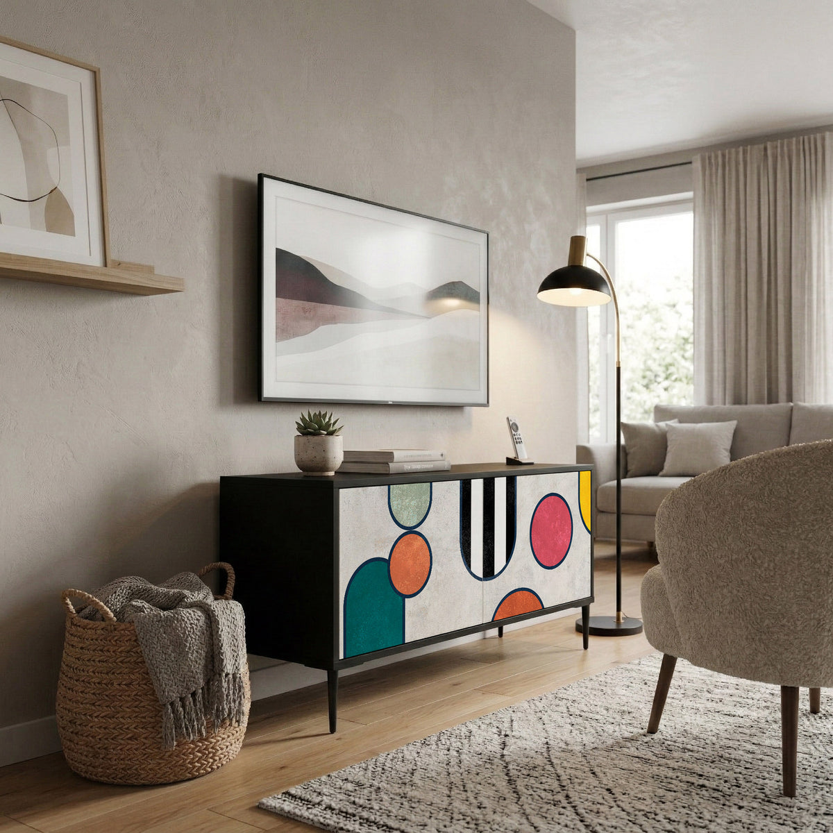 COOL STORY Mueble de TV Compacto de 2 puertas