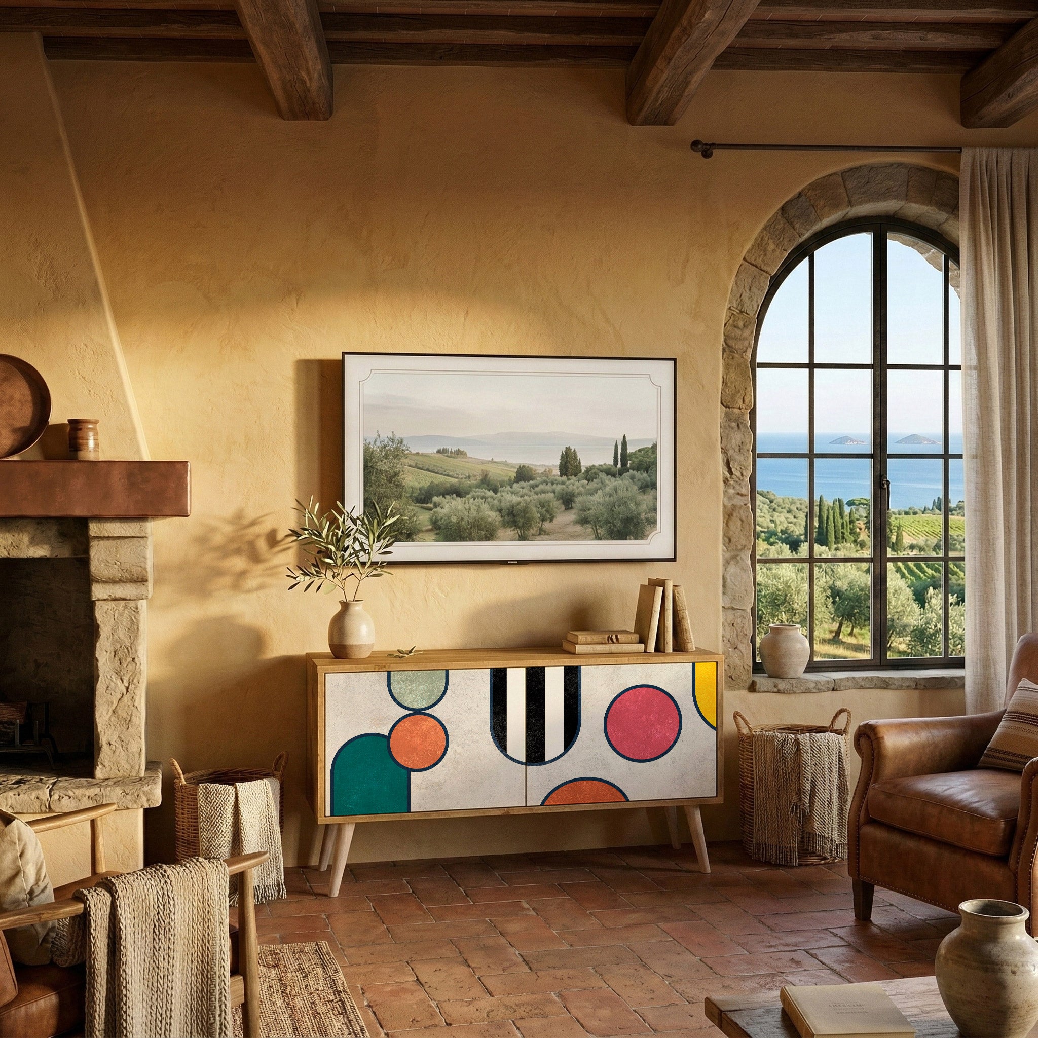 COOL STORY Mueble de TV Compacto de 2 puertas