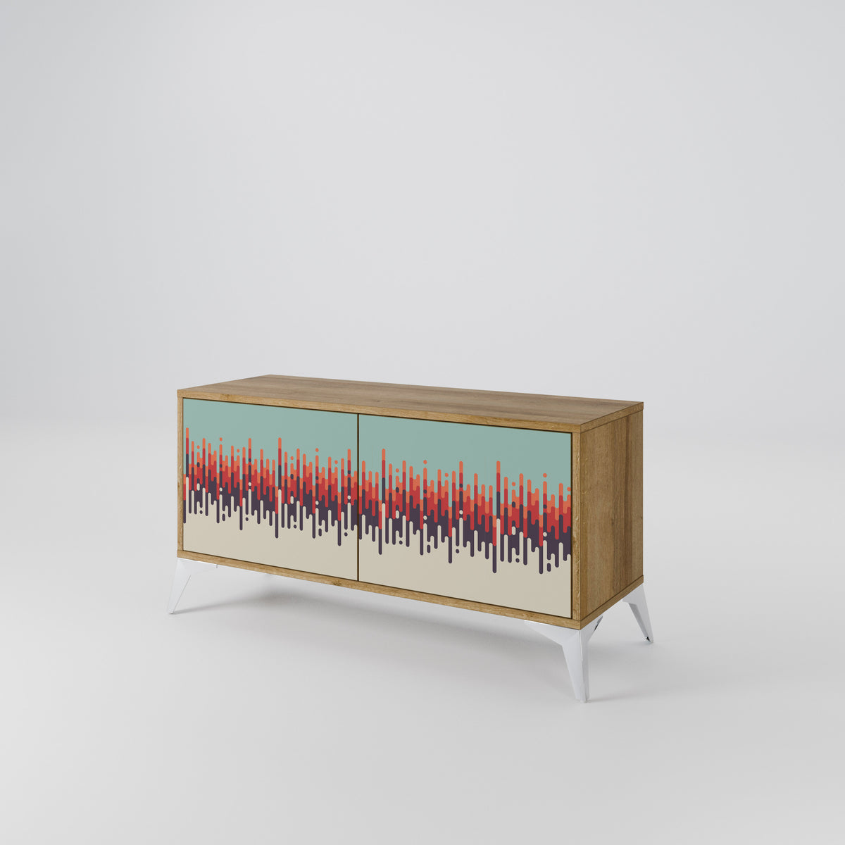 CHROMA CONTOURS Mueble de TV Compacto de 2 puertas